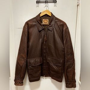 Vintage Leather Banana Republic Bomber Jacket